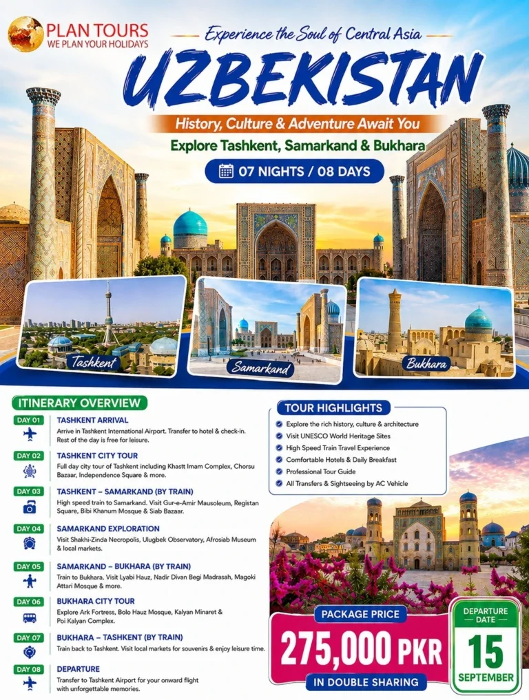 Uzbekistan – Tashkent, Samarkand & Bukhara Cultural Tour